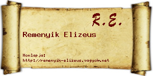 Remenyik Elizeus névjegykártya